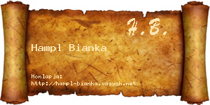 Hampl Bianka névjegykártya